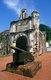 Malaysia: An old cannon in front of the Porta de Santiago, the only surviving gate of the A Famosa (a Portuguese fort), Malacca